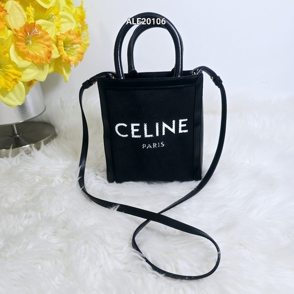 Celine Paris Mini Vertical Crosbody Shoulder Bag Black - Picture 1 of 15